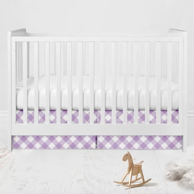 Bacati - Watercolor Floral Purple Gray 10 Pc Girls Crib Bedding Set With Long Rail Guard Cover 7 Bacati - Watercolor Floral Purple Gray 10 Pc Girls Crib Bedding Set With Long Rail Guard Cover - Image 7