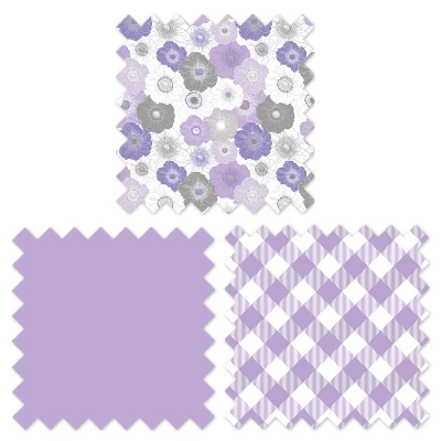 Bacati - Watercolor Floral Purple Gray 5 Pc Girls Toddler Bedding Set 9 Bacati - Watercolor Floral Purple Gray 5 Pc Girls Toddler Bedding Set - Image 9