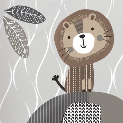 Lambs & Ivy Urban Jungle 4-Piece Crib Bedding Set - Gray, Brown, White, Jungle 6 Lambs & Ivy Urban Jungle 4-Piece Crib Bedding Set - Gray, Brown, White, Jungle - Image 6