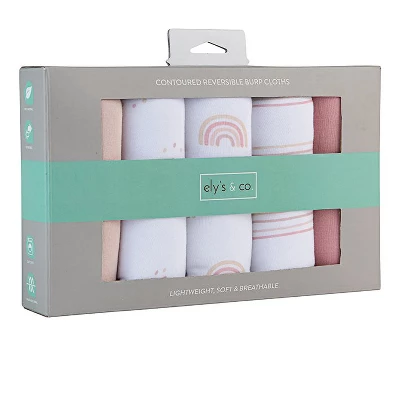 Ely's & Co. Hourglass Shape Fleece Burp Cloths 5 Piece Set 2 Ely's & Co. Hourglass Shape Fleece Burp Cloths 5 Piece Set - Image 2