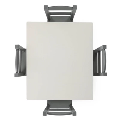 5pc Kids' Wood Table And Chair Set White/Gray - Humble Crew 2 5pc Kids' Wood Table And Chair Set White/Gray - Humble Crew - Image 2