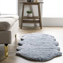 NuLOOM Hand Tufted Double Pelt Faux Sheepskin Area Rug, Shaped 2' X 6', Baby Blue -Graco Shop GUEST 8a3f608e 515a 4428 977e 7e559c17346c