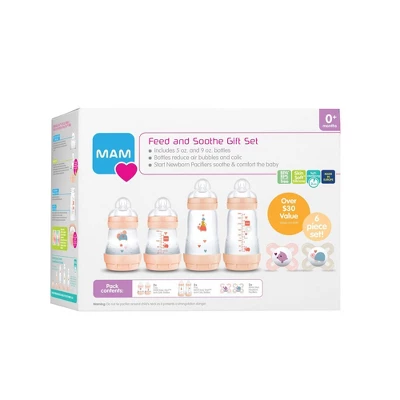 MAM Newborn Essentials Feed & Soothe Set (6 Piece) 0m+ - Girl 1 MAM Newborn Essentials Feed & Soothe Set (6 Piece) 0m+ - Girl