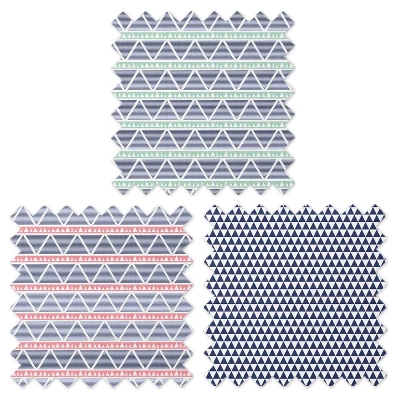 Bacati - Emma Coral/Mint/Navy Triangles Muslin 4 Pc Toddler Bedding Set 7 Bacati - Emma Coral/Mint/Navy Triangles Muslin 4 Pc Toddler Bedding Set - Image 7