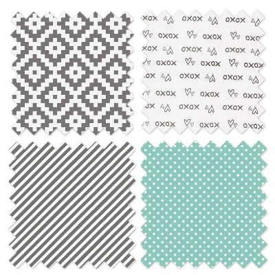 Bacati - Love Aztec Design/Print Gray Mint 4 Pc Crib Bedding Set With Diaper Caddy 7 Bacati - Love Aztec Design/Print Gray Mint 4 Pc Crib Bedding Set With Diaper Caddy - Image 7