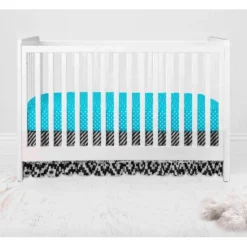 Bacati - Love Black Turquoise 4 Pc Crib Bedding Set With Diaper Caddy -Graco Shop GUEST 8d03976c 156e 46d5 8c29 0f6f4c7bf7ee