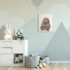 Stupell Industries Playful Mother Bear And Cub Pink Stripe Nursery Illustration