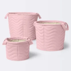 Quilted Fabric Small Round Storage Basket - Light Pink - Cloud Island™ -Graco Shop GUEST 907895a6 dfe9 415c abe2 fbffea3e20d5