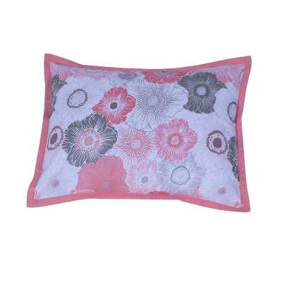 Bacati - Watercolor Floral Coral Gray 5 Pc Toddler Bedding Set 7 Bacati - Watercolor Floral Coral Gray 5 Pc Toddler Bedding Set - Image 7