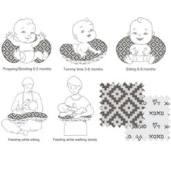 Bacati - 3 Pc Love Aztec Print Gray Hugster Feeding & Infant Support Nursing Pillow -Graco Shop GUEST 921280ca 64f1 41a3 9d5c 2a6dc2bb1b1f