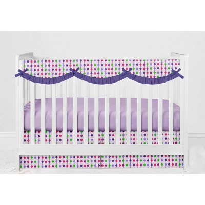 Bacati - Botanical Floral Birds Purple Multicolor 6 Pc Crib Bedding Set With Long Rail Guard Cover 8 Bacati - Botanical Floral Birds Purple Multicolor 6 Pc Crib Bedding Set With Long Rail Guard Cover - Image 8