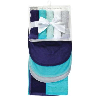 Hudson Baby Infant Boy Rayon From Bamboo Bib, Burp Cloth And Washcloth 10Pk, Navy Teal, One Size 1 Hudson Baby Infant Boy Rayon From Bamboo Bib, Burp Cloth And Washcloth 10Pk, Navy Teal, One Size