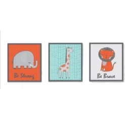 Bacati - Jungle Safari Aqua Orange Gray 10 Pc Crib Bedding Set With Long Rail Guard Cover -Graco Shop GUEST 9a74f0f9 dd0c 46e2 adf8 621638d787a7