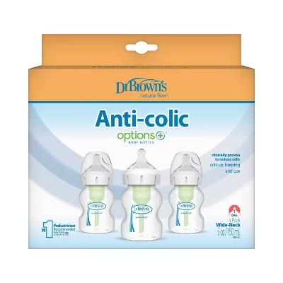 Dr. Brown's Dr. Brown's Anti-Colic Wide-Neck Options+ Baby Bottle 0m+ - 9oz/3pk 2 Dr. Brown's Dr. Brown's Anti-Colic Wide-Neck Options+ Baby Bottle 0m+ - 9oz/3pk - Image 2