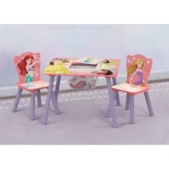 Delta Children Disney Princess Kids' Table And Chair Set With Storage (2 Chairs Included) - Greenguard Gold Certified - 3ct