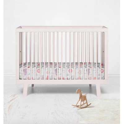 Bacati - Jungle Safari Print Lilac/Coral 100 Percent Cotton Muslin Universal Baby US Standard Crib Or Toddler Bed Fitted Sheet 3 Bacati - Jungle Safari Print Lilac/Coral 100 Percent Cotton Muslin Universal Baby US Standard Crib Or Toddler Bed Fitted Sheet - Image 3