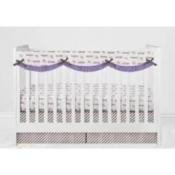 Bacati - Love Gray Lilac 10 Pc Crib Bedding Set With Long Rail Guard Cover -Graco Shop GUEST 9bae4f09 4d63 44c1 a79d 5fad7b0792fd
