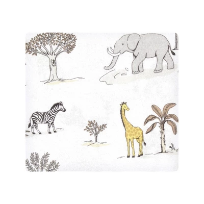 Hudson Baby Cotton Flannel Receiving Blankets, Neutral Safari World, One Size 2 Hudson Baby Cotton Flannel Receiving Blankets, Neutral Safari World, One Size - Image 2