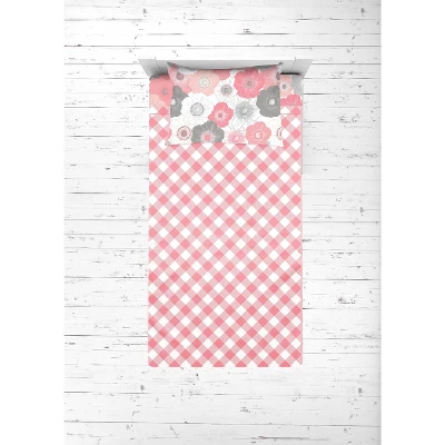 Bacati - Watercolor Floral Coral Gray 5 Pc Toddler Bedding Set 4 Bacati - Watercolor Floral Coral Gray 5 Pc Toddler Bedding Set - Image 4