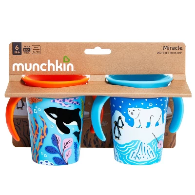 Munchkin Miracle 360 Wildlove Sippy Cup 6oz - 2pk - Polar Bear/Orca 4 Munchkin Miracle 360 Wildlove Sippy Cup 6oz - 2pk - Polar Bear/Orca - Image 4
