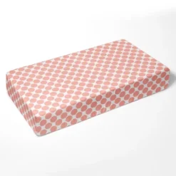 Bacati - Ikat Coral Dots Muslin 100 Percent Cotton Universal Baby US Standard Crib Or Toddler Bed Fitted Sheet