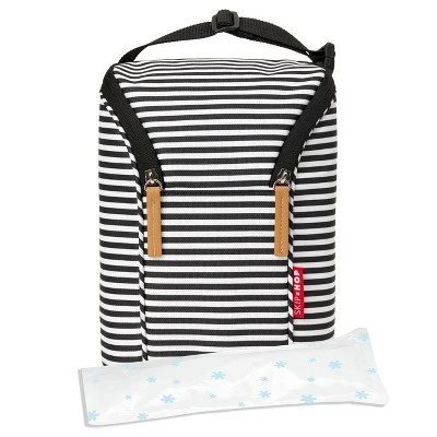 Skip Hop Insulated Breast Milk Cooler And Baby Bottle Bag - Black & White Stripe 24qt 3 Skip Hop Insulated Breast Milk Cooler And Baby Bottle Bag - Black & White Stripe 24qt - Image 3