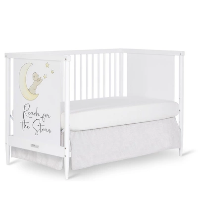Dream On Me Moon Bear Reaching For The Stars 4 In 1 Modern Island Convertible Crib With Rounded Spindles Mural On One End Panel, White Finish 3 Dream On Me Moon Bear Reaching For The Stars 4 In 1 Modern Island Convertible Crib With Rounded Spindles Mural On One End Panel, White Finish - Image 3