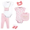 Little Treasure Baby Girl Layette 6-Piece Set, Brunch