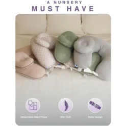 Pharmedoc Nursing Pillow For Breastfeeding - Breast Feeding Pillows With Headrest And Adjustable Waist Straps - Removable Cover - Baby Essentials For Newborn - Full Support For Mom And Baby -Graco Shop GUEST a394477c 9ef6 47e7 8307 1b2feb02fd89