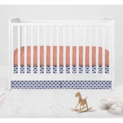 Bacati - Emma Coral Mint Navy 6 Pc Crib Bedding Set With Long Rail Guard Cover -Graco Shop GUEST a65c34a6 7b31 48fb b945 acf8da8cd276