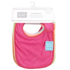 Hudson Baby Infant Girl Rayon From Bamboo Terry Bibs, Tropical, One Size