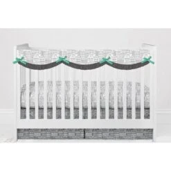 Bacati - Clouds In The City Mint/Gray 10 Pc Crib Bedding Set With Long Rail Guard Cover -Graco Shop GUEST a84520e5 17dd 4e0a 9fa7 754db228fba1