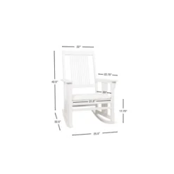 Gift Mark Mission Style Adult Rocking Chair With White Faux Leather Seat -Graco Shop GUEST a95faa1a 9eb6 441d a208 6d60ae038615