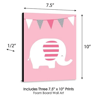 Big Dot Of Happiness Pink Elephant - Baby Girl Nursery Wall Art And Kids Room Decorations - Gift Ideas - 7.5 X 10 Inches - Set Of 3 Prints 3 Big Dot Of Happiness Pink Elephant - Baby Girl Nursery Wall Art And Kids Room Decorations - Gift Ideas - 7.5 X 10 Inches - Set Of 3 Prints - Image 3