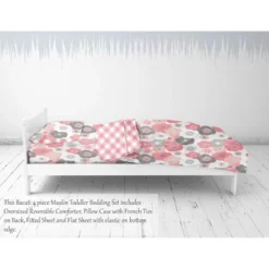 Bacati - Watercolor Floral Coral Gray 5 Pc Toddler Bedding Set 14 Bacati - Watercolor Floral Coral Gray 5 Pc Toddler Bedding Set -Graco Shop GUEST ad32e65a bc5a 4566 a056 77527838f469