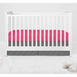 Bacati - Love Black Fuschia 6 Pc Crib Bedding Set With Long Rail Guard Cover -Graco Shop GUEST aea1d22a a67a 44c8 88e1 92cc8e52fad1