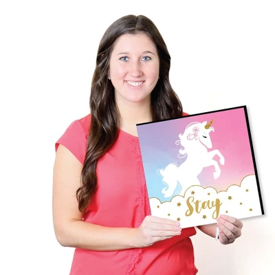 Big Dot Of Happiness Rainbow Unicorn - Kids Room, Nursery Decor And Home Decor - 11 X 11 Inches Nursery Wall Art - Set Of 4 Prints For Baby's Room 5 Big Dot Of Happiness Rainbow Unicorn - Kids Room, Nursery Decor And Home Decor - 11 X 11 Inches Nursery Wall Art - Set Of 4 Prints For Baby's Room - Image 5