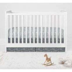 Bacati - Clouds In The City Mint/Gray 10 Pc Crib Bedding Set With Long Rail Guard Cover -Graco Shop GUEST b1b7520b 17af 49e5 a656 59c87d2e3a2d