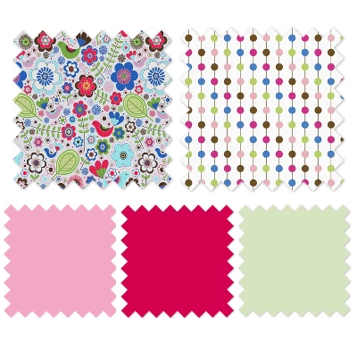 Bacati - Botanical Floral Birds Pink Multicolor 4 Pc Crib Bedding Set With Diaper Caddy 6 Bacati - Botanical Floral Birds Pink Multicolor 4 Pc Crib Bedding Set With Diaper Caddy - Image 6