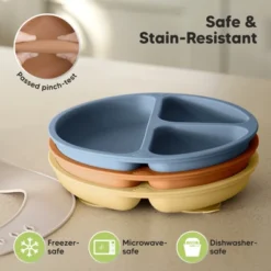 3-Pack Prep Suction Plates For Baby, 100% Silicone Toddler Plates, BPA-Free Divided Baby Plates With Suction -Graco Shop GUEST b29c4911 955e 4ad0 a52d 332fdb19d92a
