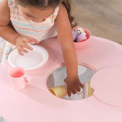 Round Storage Table And Chair Set White/Pink - KidKraft 8 Round Storage Table And Chair Set White/Pink - KidKraft - Image 8