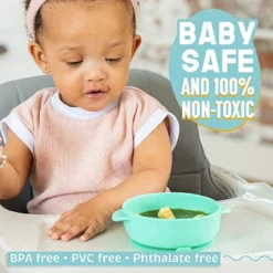 Upward Baby Silicone Bowl 3Pc Set With Spoon Multi