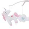 Little Love By NoJo Rainbow Unicorn Musical Mobile With Unicorns And Clouds - Aqua And White