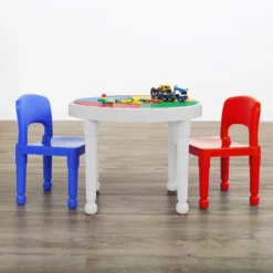 3pc Round Plastic Construction Table With 2 Chairs And Cover Blue/Red/White - Humble Crew -Graco Shop GUEST b8534c44 8e25 4cfd 9b59 1ae110f1e84b