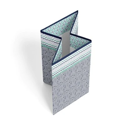 Bacati - Noah Mint/Navy Collapsible Laundry Hamper 2 Bacati - Noah Mint/Navy Collapsible Laundry Hamper - Image 2