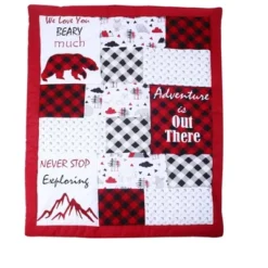 Bacati - Lumberjack Red Black Gray 10 Pc Crib Bedding Set With Long Rail Guard Cover -Graco Shop GUEST ba74c60c d783 4fa1 84f7 2a58a915be6a