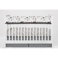 Bacati - Woodlands Forest Animals Beige/Grey 6 Pc Crib Bedding Set With Long Rail Guard Cover -Graco Shop GUEST bae7d7e0 7842 45d4 a841 2fa132b39c62