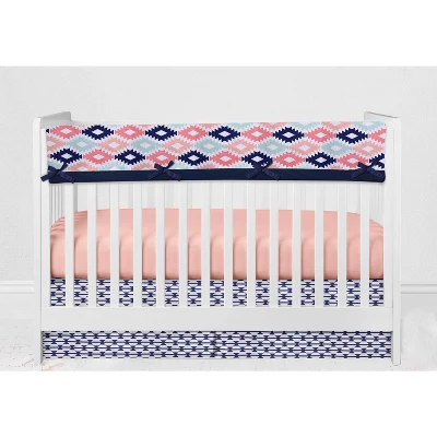 Bacati - Emma Coral Mint Navy 10 Pc Crib Bedding Set With Long Rail Guard Cover 6 Bacati - Emma Coral Mint Navy 10 Pc Crib Bedding Set With Long Rail Guard Cover - Image 6