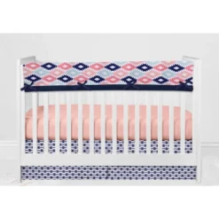 Bacati - Emma Coral Mint Navy 6 Pc Crib Bedding Set With Long Rail Guard Cover -Graco Shop GUEST bb49e551 7549 4b7f b251 14d58e843cff