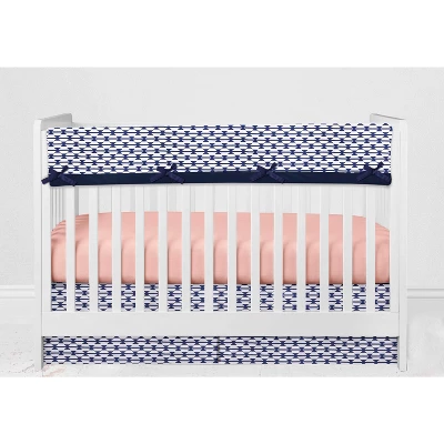 Bacati - Emma Coral Mint Navy 10 Pc Crib Bedding Set With Long Rail Guard Cover 7 Bacati - Emma Coral Mint Navy 10 Pc Crib Bedding Set With Long Rail Guard Cover - Image 7